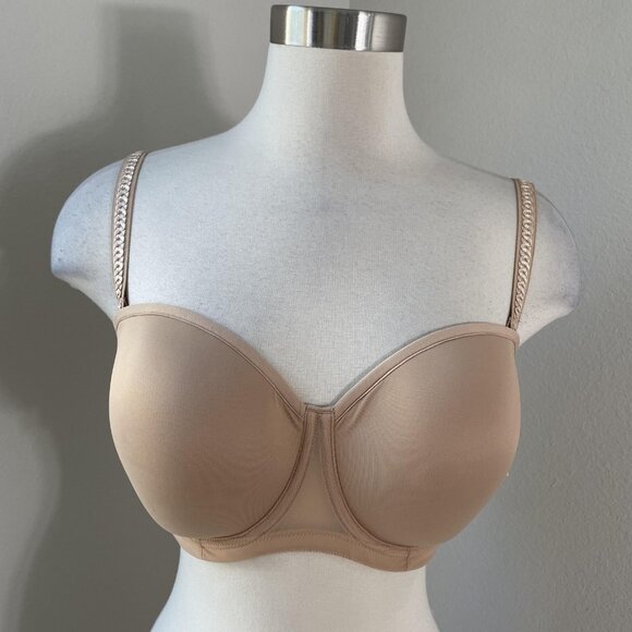 Le Mystere Bra Womens 34DDD/F Natural Soiree Strapless 9756 Convertible Multiway - Picture 1 of 12